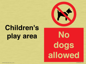 Children's play area. No dogs allowed